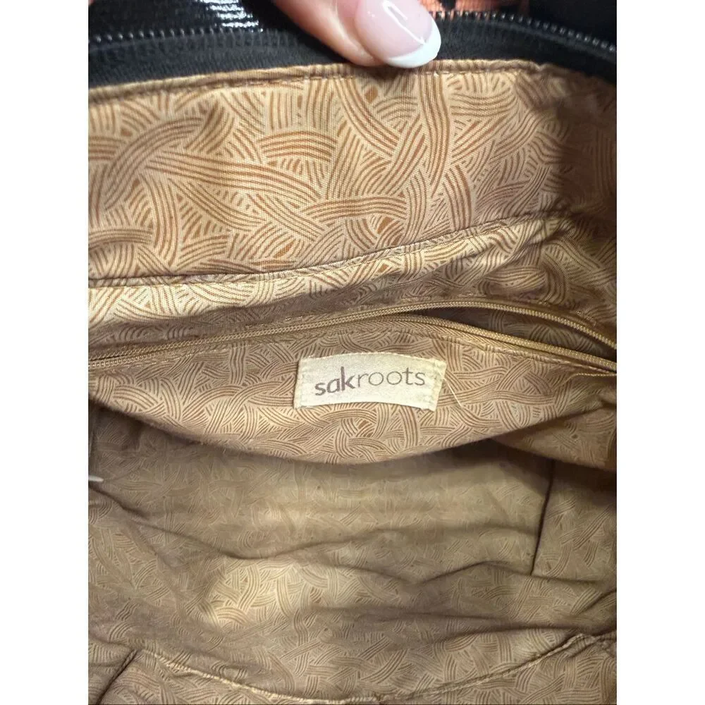SAKroots Women's River Peace Coated Canvas Tote Shoulder Bag Multicolor Medium
